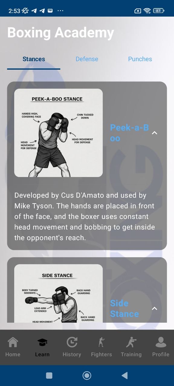 Techniques list screen