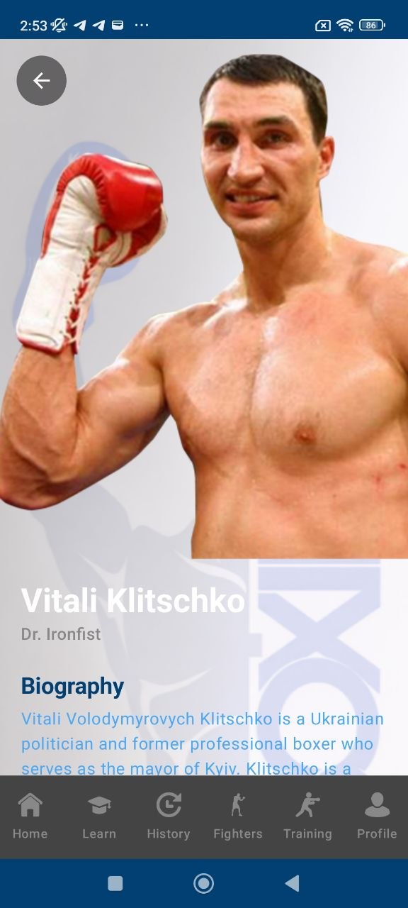 Training timer screen